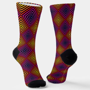 Psychedelic Rainbow Chevron Pattern Socks