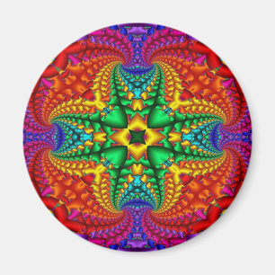 Psychedelic Rainbow Fractal Magnet