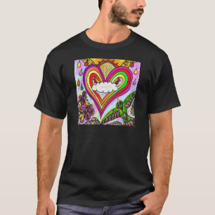 Psychedelic Rainbow Heart Art Print T-Shirt