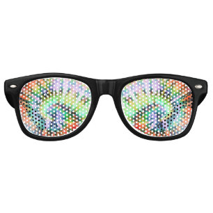 psychedelic rainbow neon swirl fun! retro sunglasses