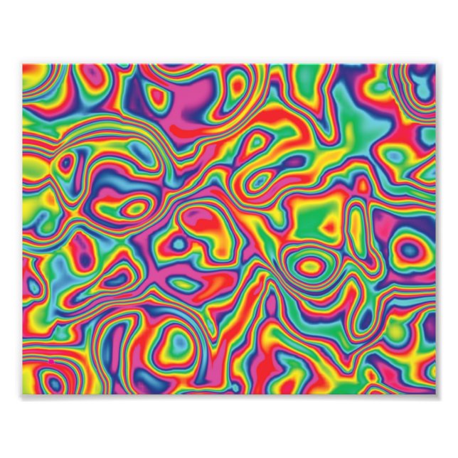 Psychedelic Rainbow Oil Pattern Photo Print (Front)