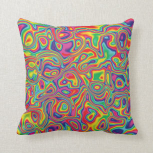 Psychedelic Rainbow Oil Pattern Throw Pillow