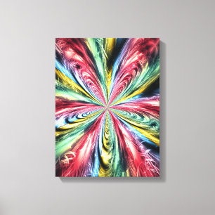 Psychedelic Rainbow Spiral Fractal Art Canvas Print