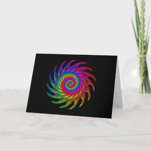 Psychedelic Rainbow Spiral Greeting Card