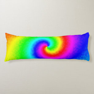 Psychedelic Rainbow Spiral of Transformation Body Pillow