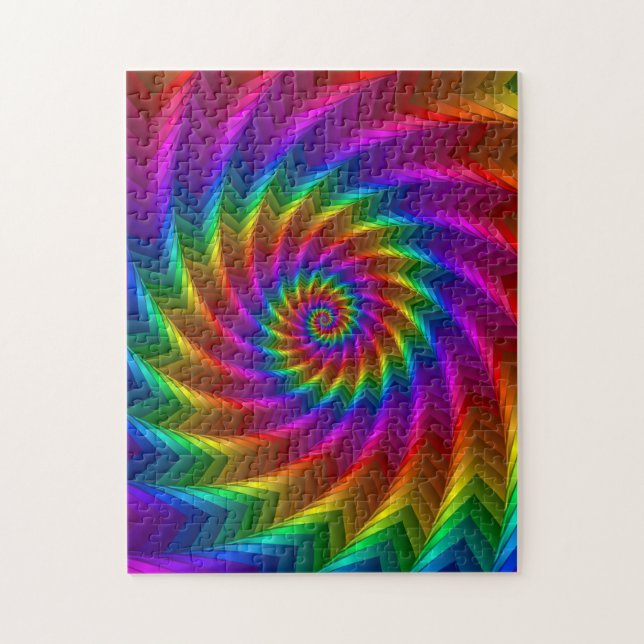 Psychedelic Rainbow Spiral Puzzle (Vertical)