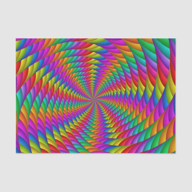 Psychedelic Rainbow Spiral Tissue Paper (Front)