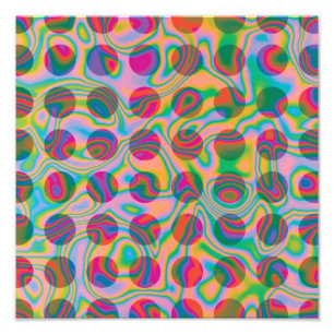 Psychedelic Rainbow Spots Pattern Photo Print