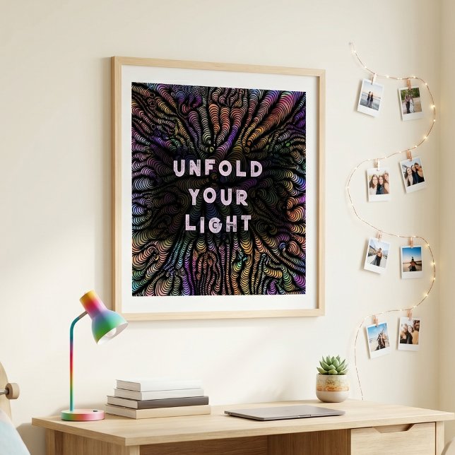 Psychedelic Rainbow Swirls Motivational Typography Poster (Creator Uploaded)