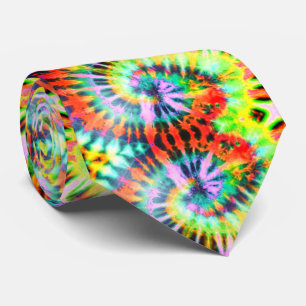 Psychedelic Rainbow Tie Dye Cravate
