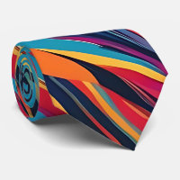 Psychedelic Rainbow Waves Neck Tie