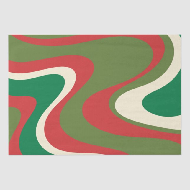 Psychedelic Retro 60s 70s Abstract Christmas Tissue Paper (Front)