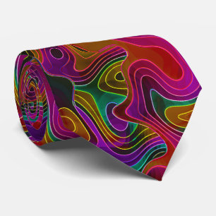 Psychedelic Retro Abstract Liquid Pink Tie