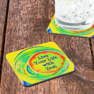 Psychedelic Retro Pop Art Citrus Slice Coaster