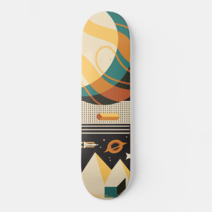 Psychedelic Retro Space Scene Skateboard