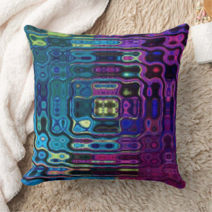Psychedelic Ripple Effect Throw Pillow