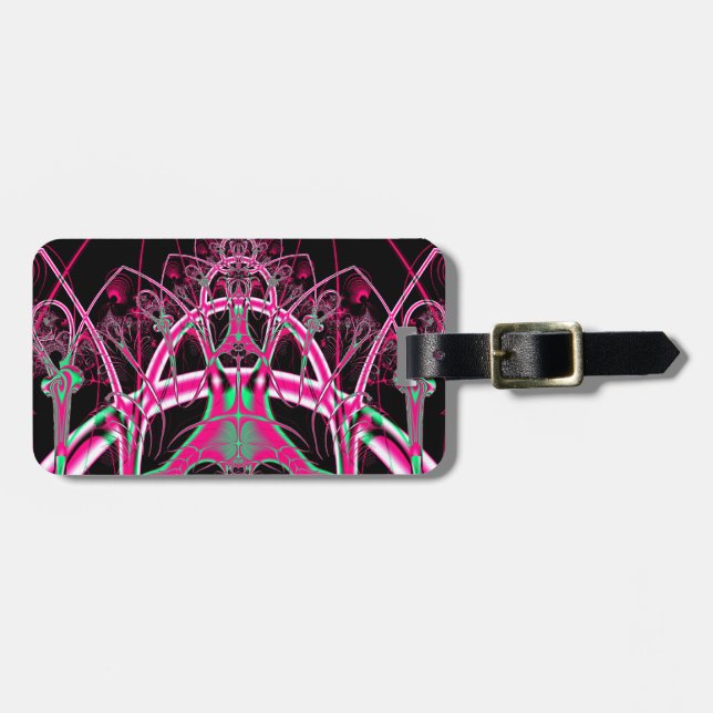 Psychedelic Rollercoaster Tunnel Fractal Luggage Tag (Front Horizontal)