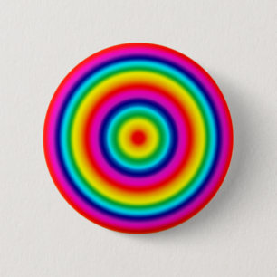 Psychedelic Round Rainbow Pattern 2 Inch Round Button