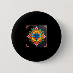 Psychedelic Sacred Geometry Mandala Insect Nature 2 Inch Round Button