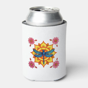 Psychedelic Sacred Geometry Mandala Insect Nature Can Cooler
