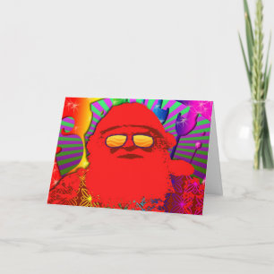 Psychedelic Santa - Cool Yule Holiday Card