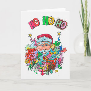 Psychedelic Santa Holiday Card