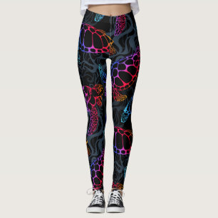 Psychedelic Sea Turtle: Boho Ocean Leggings
