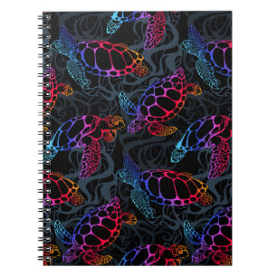Psychedelic Sea Turtle: Boho Ocean Notebook