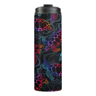 Psychedelic Sea Turtle: Boho Ocean Thermal Tumbler
