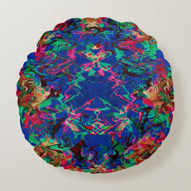 Psychedelic seaweed...... round pillow (Front)