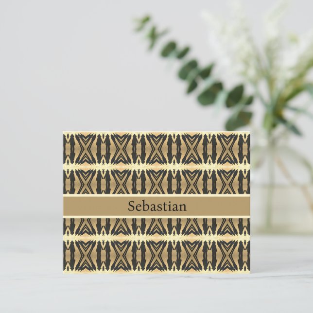 Psychedelic Shadow People in Gold, custom Postcard (Standing Front)
