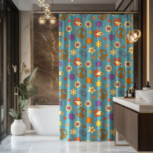 Psychedelic Shower Curtain Retro Pastel Mood