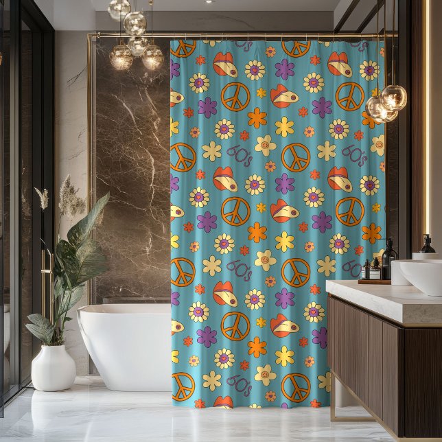 Psychedelic Shower Curtain Retro Pastel Mood (Psychedelic Shower Curtain Retro Pastel Mood)