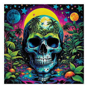 Psychedelic Skull 2 Poster