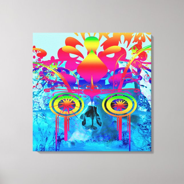 Psychedelic Skull Canvas Print (Front)