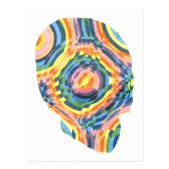 Psychedelic Skull II Postcard