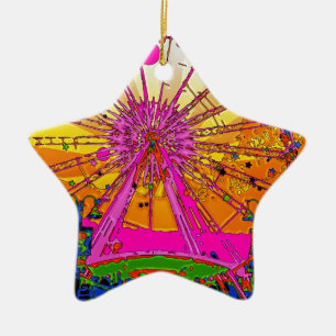 Psychedelic Sky Wheel Ceramic Ornament