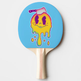psychedelic smiley ping pong paddle