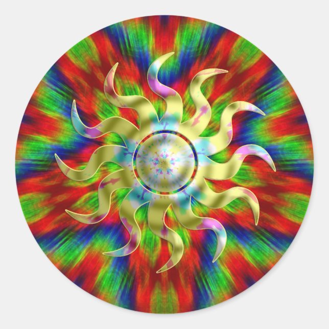 Psychedelic Solar Sun Sticker (Front)