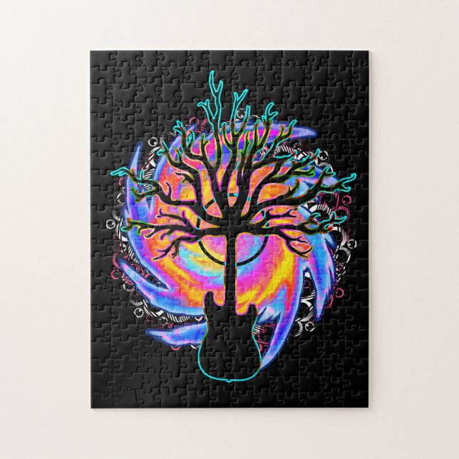 "Psychedelic Sonic Cyclone" surreal guitar art Jigsaw Puzzle (Vertical)