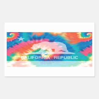 Psychedelic Soul Tie Dyed California Republic Flag Sticker