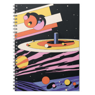 Psychedelic Space Abstract Illustration, Geometri Notebook