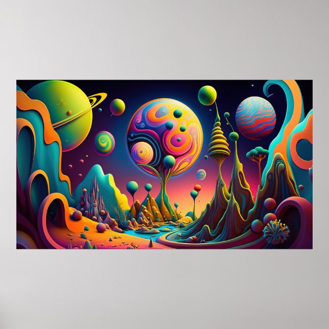 Psychedelic Space banner template Poster (Front)