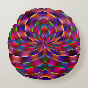 Psychedelic Spider....... Round Pillow