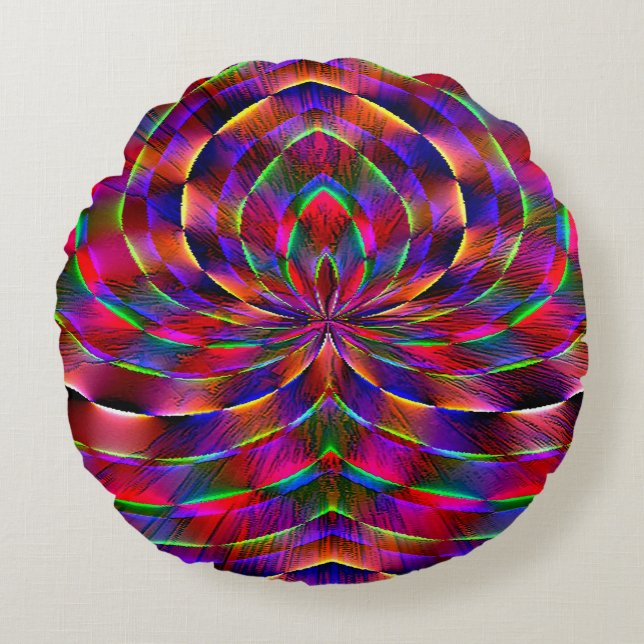 Psychedelic Spider....... Round Pillow (Front)