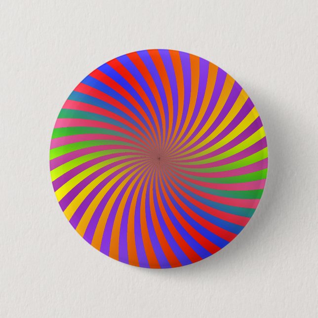 Psychedelic Spiral Design: 2 Inch Round Button (Front)