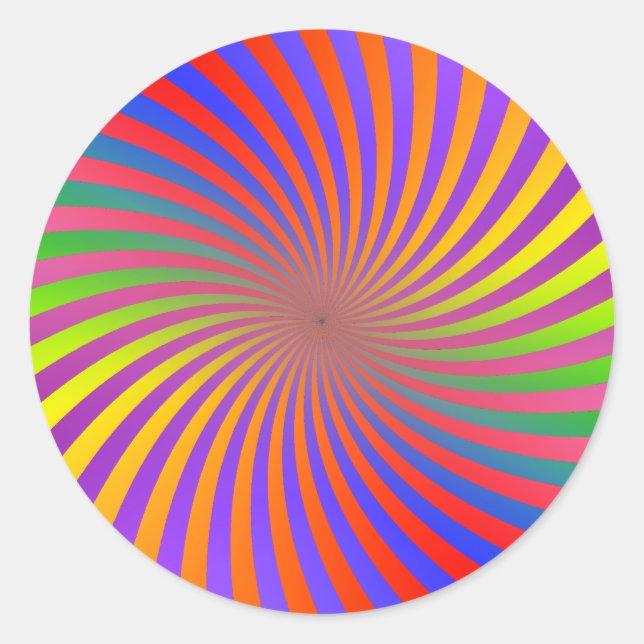 Psychedelic Spiral Design: Classic Round Sticker (Front)