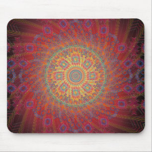 Psychedelic Spiral Fractal Design: Mousepad