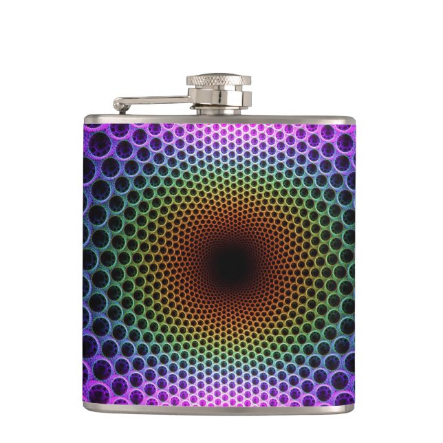 Psychedelic Spiral Hip Flask (Front)