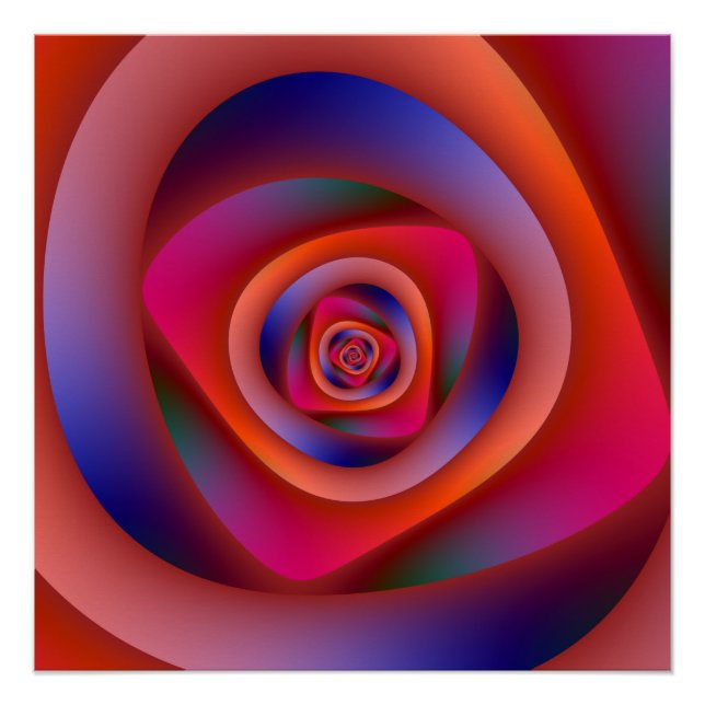 Psychedelic Spiral Labyrinth Zazzle Perfect Poster (Front)